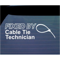 Fixed By Cable Tie Technician car bumper sticker