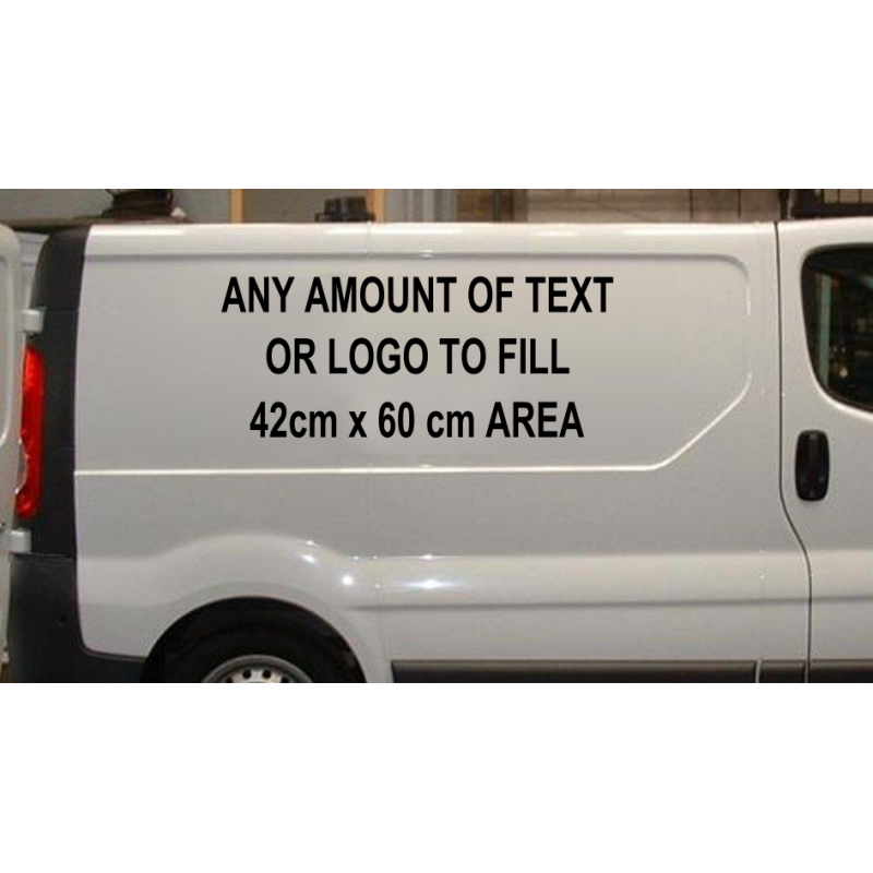 Kleebitav tekst või logo täitmaks 42cm x 60cm ala