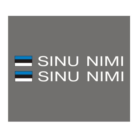 Rallisõitja nimesildid autole (lipuga), kleebis autole 2tk kmpl