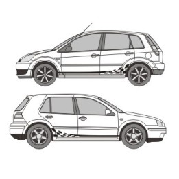 Ruuduline auto küljekleebis 2tk
