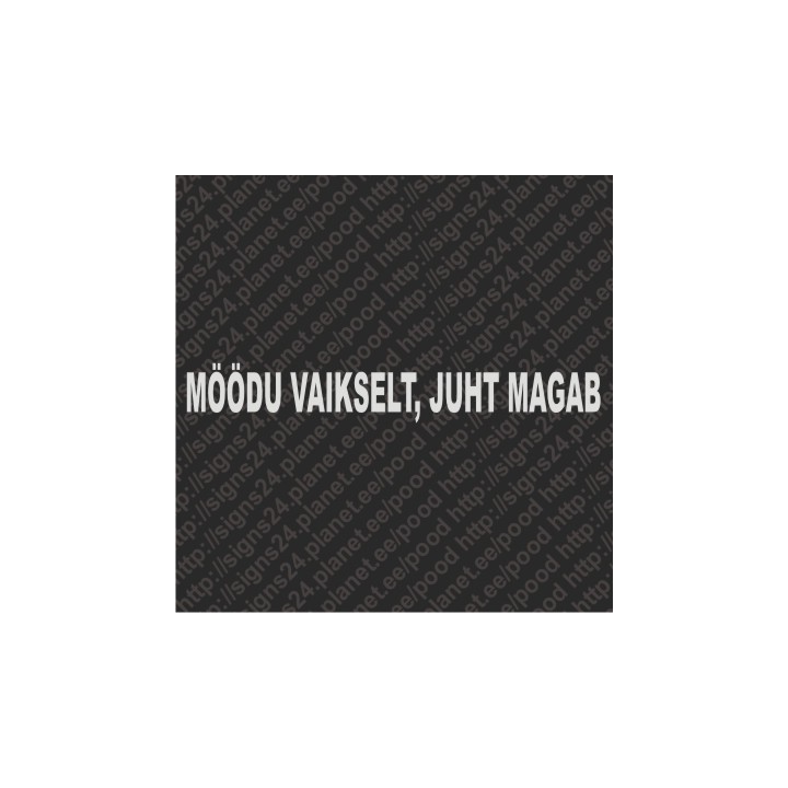 Möödu Vaikselt, Juht Magab - vinüülkleebis, pamprikleebis