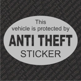 This Vechicle Is Protected By Anti Theft Sticker