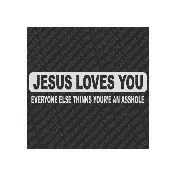 Jesus Loves You, Everyone Else Thinks Your'e An Asshole - vinyl sticker