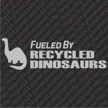(2 Pack) Fueled By Recycled Dinosaurs Vinyl Sticker – 7x2.63in, For Cars, JDM, Gas Tanks