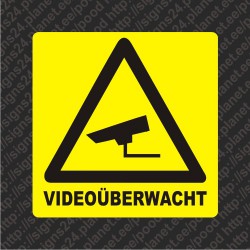 Selbstklebende Videoüberwacht Zeichen Aufkleber (Deutsch)