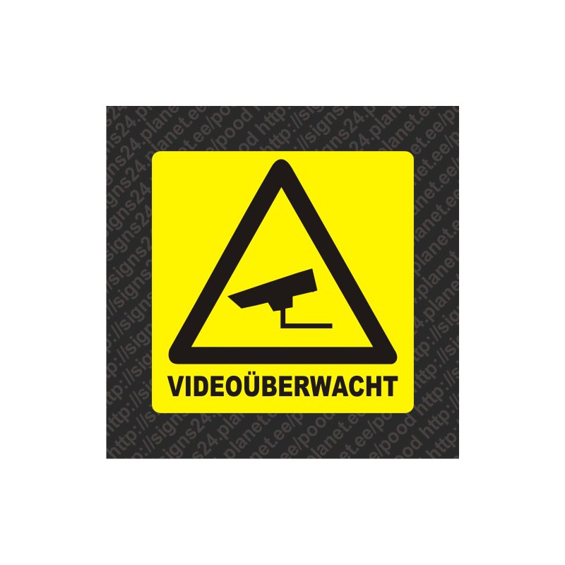 Selbstklebende Videoüberwacht Zeichen Aufkleber (Deutsch)