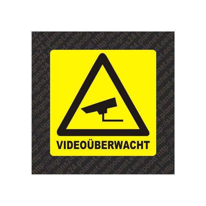 Selbstklebende Videoüberwacht Zeichen Aufkleber (Deutsch)