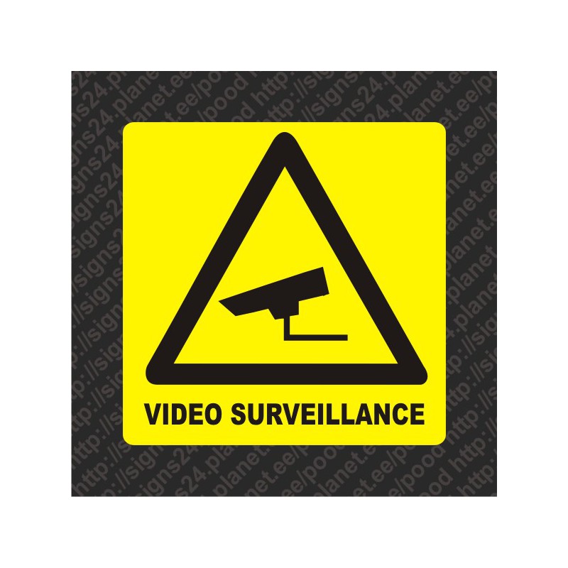 Self adhesive Video Surveillance sign sticker (English)