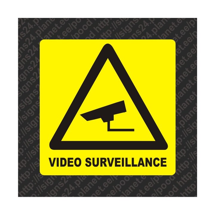 Self adhesive Video Surveillance sign sticker (English)