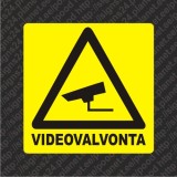 Itsekiinnittyvä videovalvonta merkki tarra (suomi)