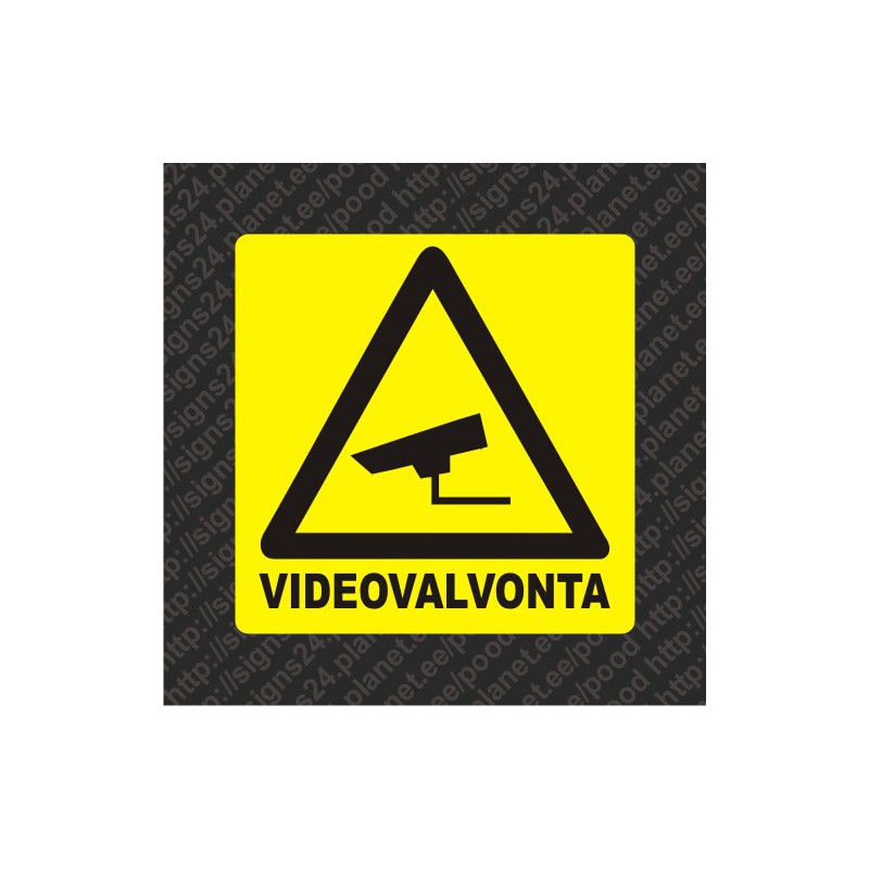 Itsekiinnittyvä videovalvonta merkki tarra (suomi)