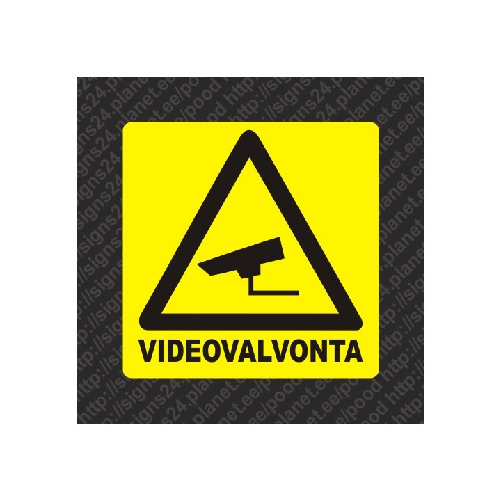 Itsekiinnittyvä videovalvonta merkki tarra (suomi)
