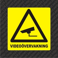 Självhäftande Videoövervakning undertecknar klistermärken  (svenska)