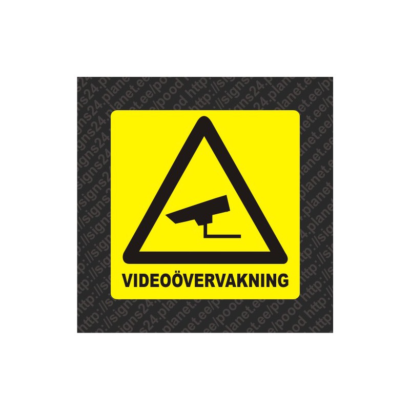 Självhäftande Videoövervakning undertecknar klistermärken  (svenska)