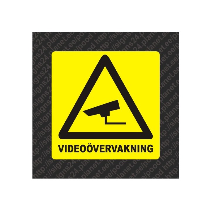 Självhäftande Videoövervakning undertecknar klistermärken  (svenska)