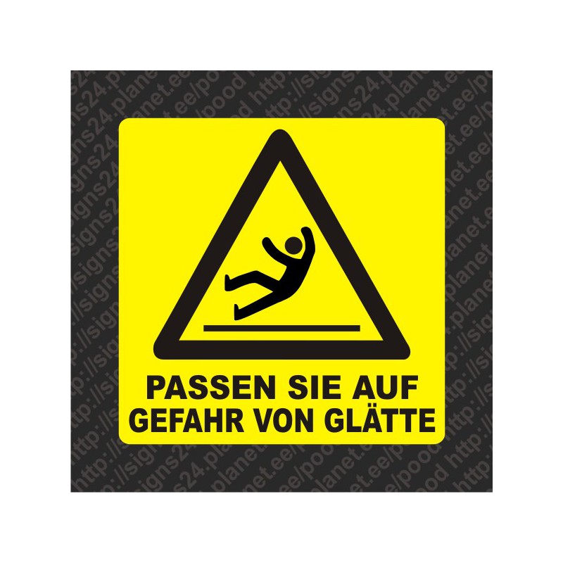 Selbstklebende Passen Sie auf! Gefahr von Glätte Zeichen Aufkleber