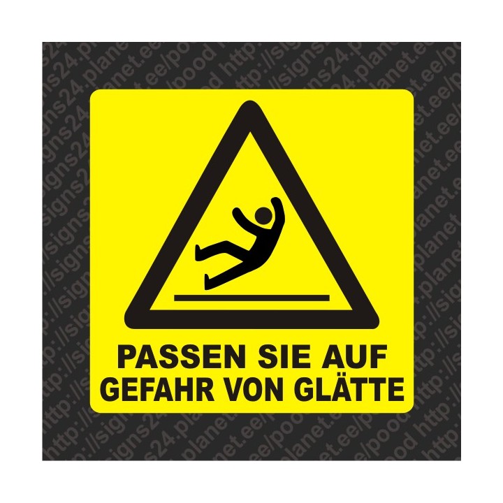 Selbstklebende Passen Sie auf! Gefahr von Glätte Zeichen Aufkleber