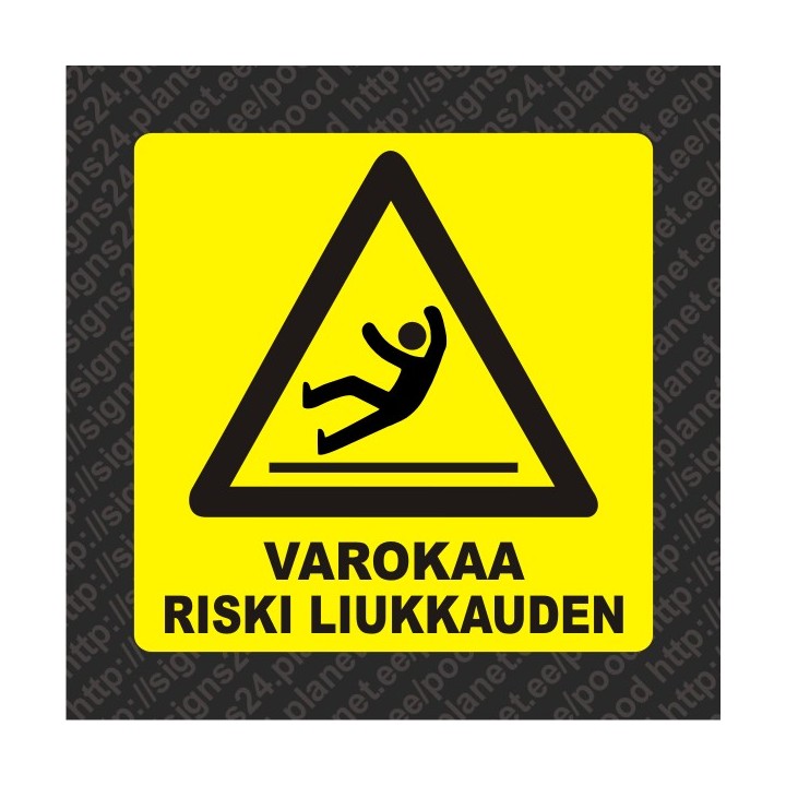 Itsekiinnittyvä Varokaa riski liukkauden merkki tarra