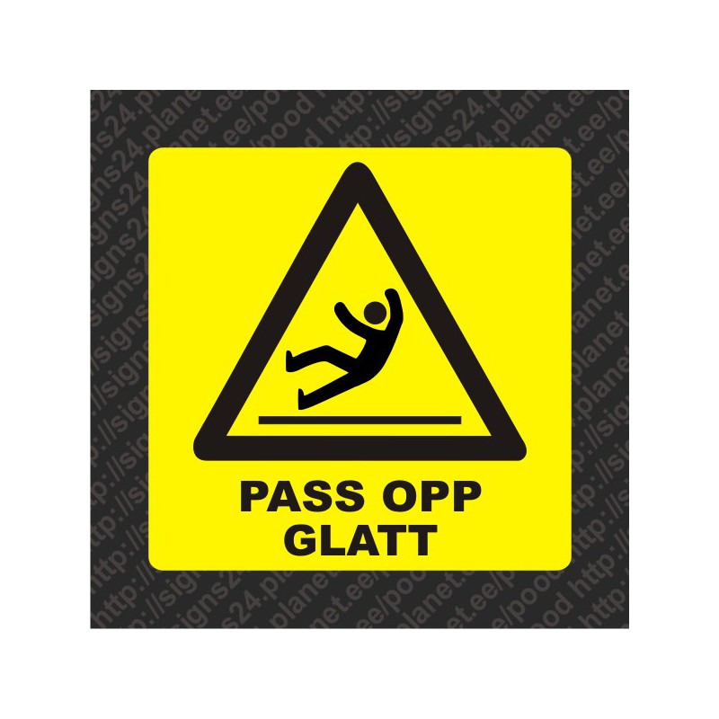 Selvklebende Pass opp Glatt  skilt klistremerke