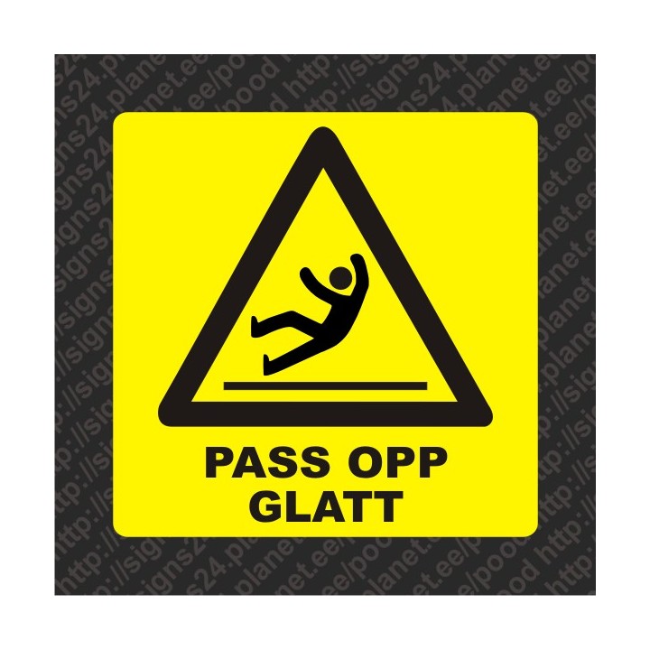 Selvklebende Pass opp Glatt  skilt klistremerke
