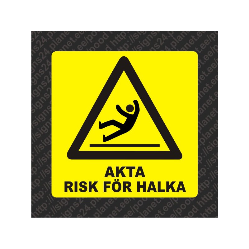 Självhäftande akta risk för halka undertecknar klistermärken