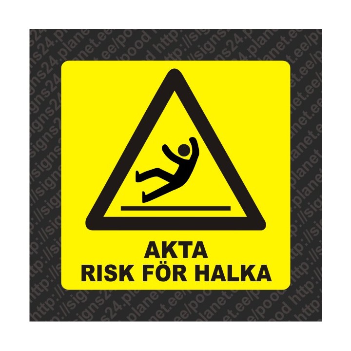 Självhäftande akta risk för halka undertecknar klistermärken