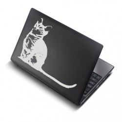 SITTING CAT - LAPTOP COVER LID DESIGN DECAL