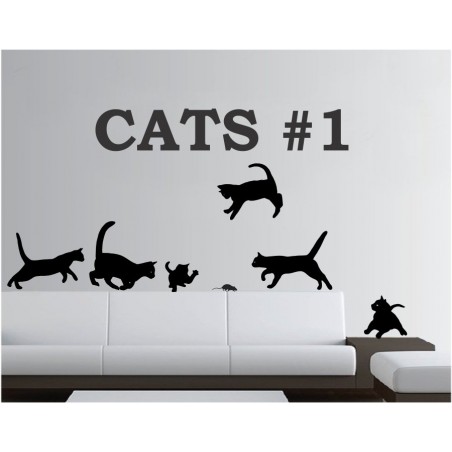 Cats nr. 1 - self adhesive wall decoration stickers