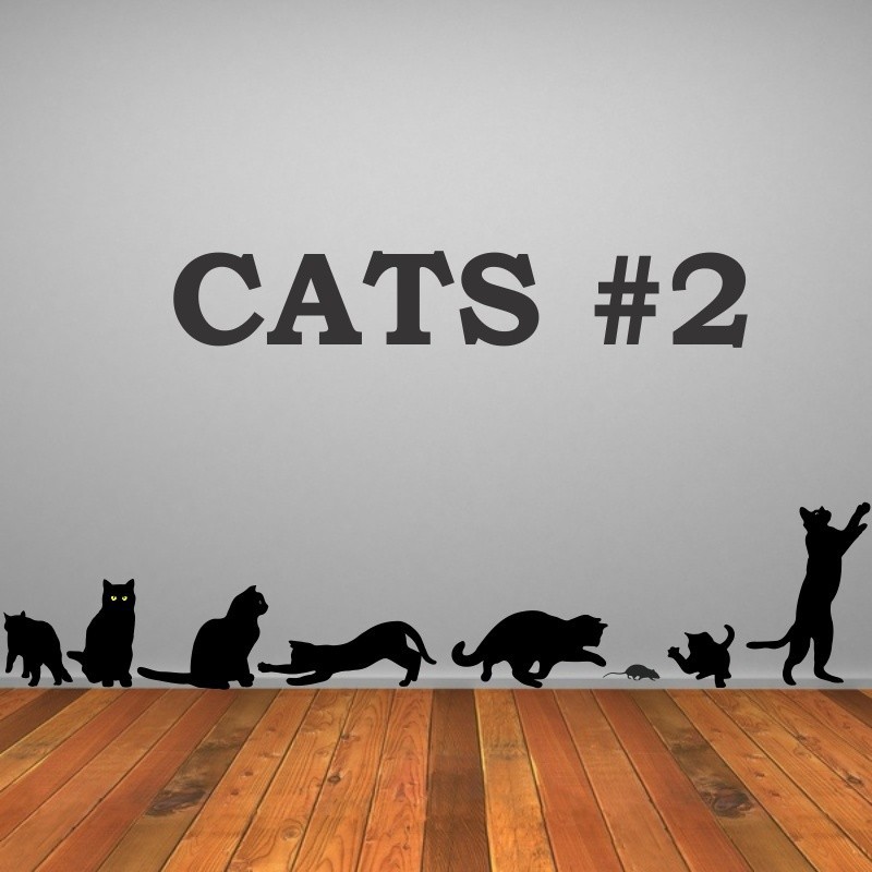 Cats nr. 2 - self adhesive wall decoration stickers