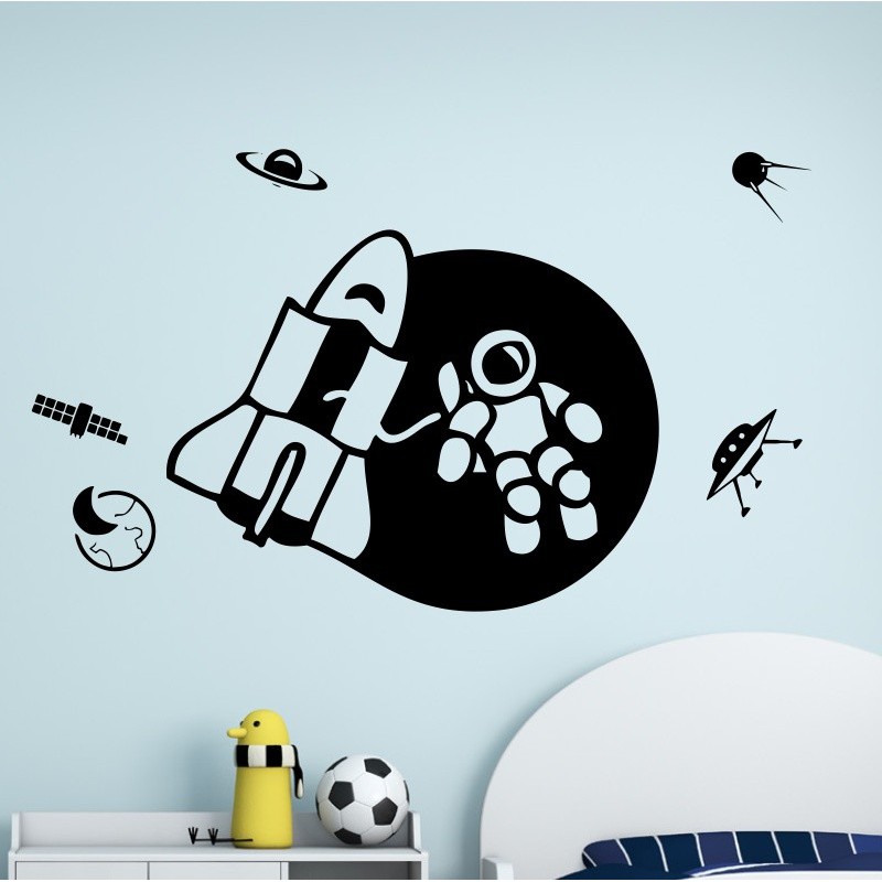 Spaceman In Space For Kids Bedroom wall decoration stickers decals