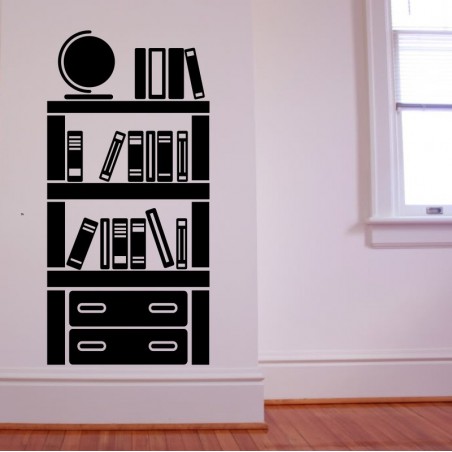 Bookshelves silhouette decals v1 self adhesive wall decoration stickers