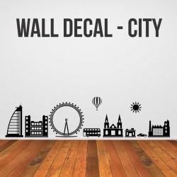 Miniature City Decal For Kids Bedroom - self adhesive wall decoration sticker