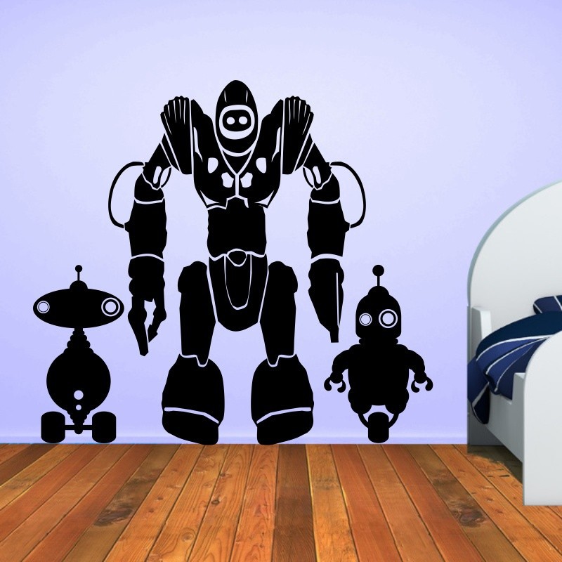 Robots For Kids Bedroom - self adhesive wall decoration sticker set
