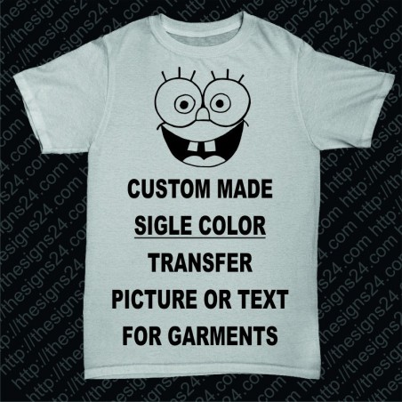 Custom Made Single Color Transfer Picture for Garments