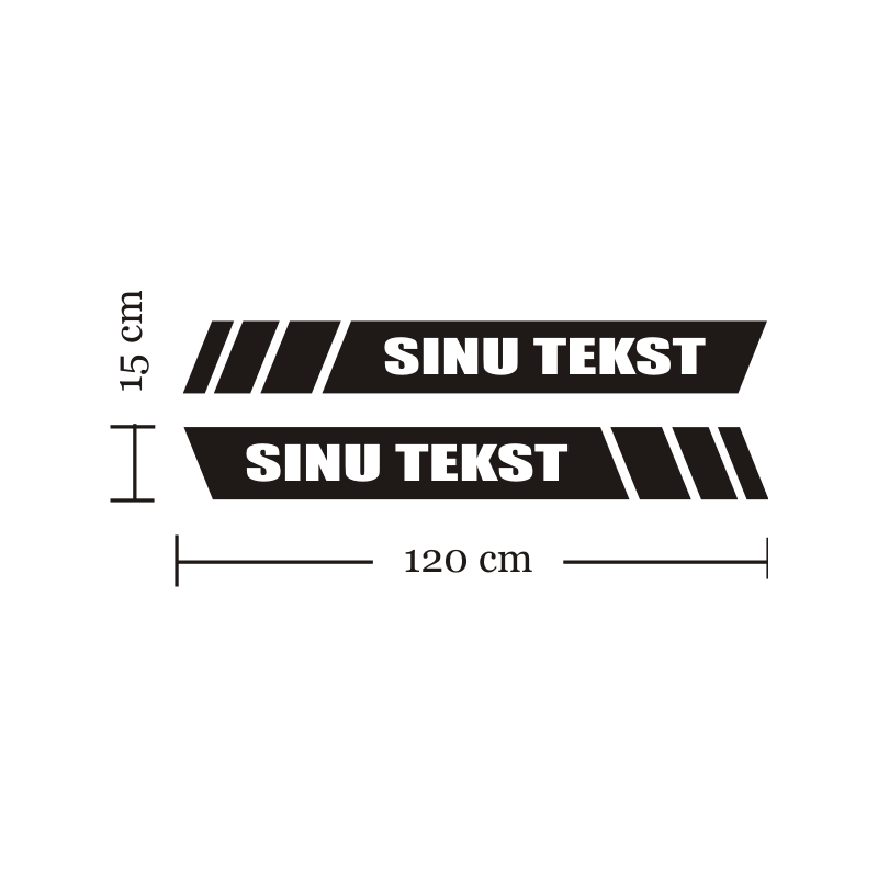Auto küljekleebis ostja oma tekstiga