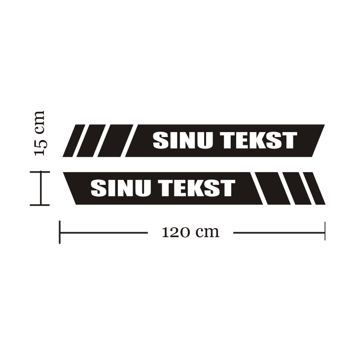 Auto küljekleebis ostja oma tekstiga