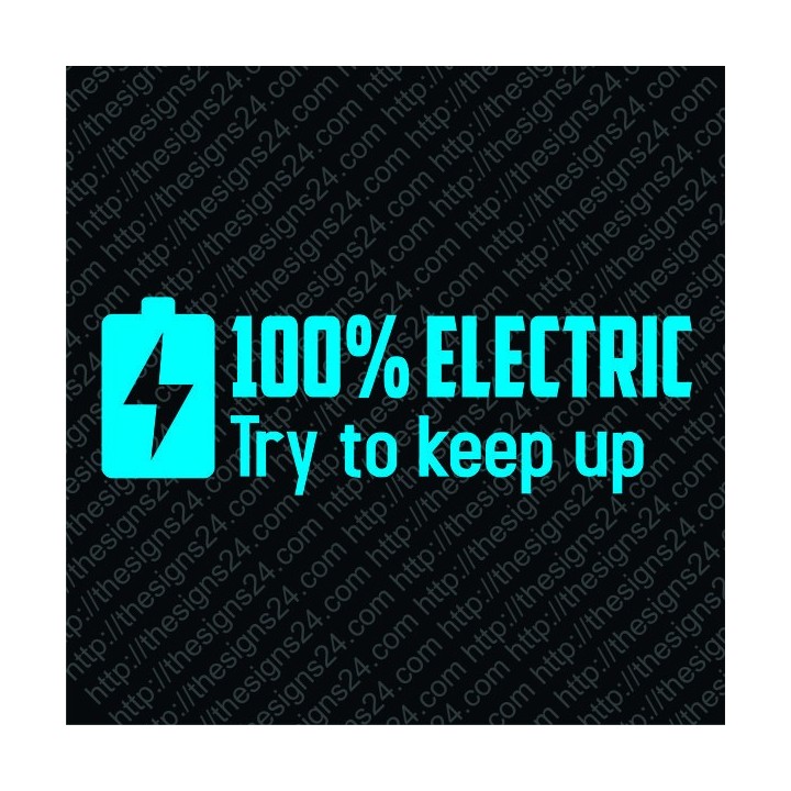 100% electric, try to keep up - electric car bumper sticker