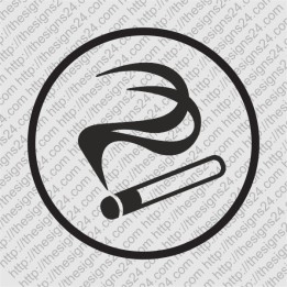 Self Adhesive Smoking Room Door Sign or Smoking Area Decal