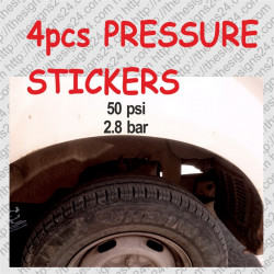 Tire pressure stickers with...