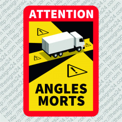 Angles Morts blind spot warning sticker