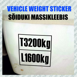vehicle mass information decal, truck weight decal