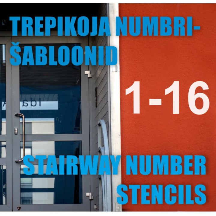 TREPIKOJA NUMBRITE ŠABLOON – TREPIKOJA NUMBRITE VÄRVIMISE ŠABLOON