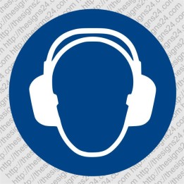 WEAR HEARING PROTECTION OR EAR PROTECTION - ISO MANDATORY SAFETY LABLE