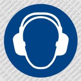 WEAR HEARING PROTECTION OR EAR PROTECTION - ISO MANDATORY SAFETY LABLE