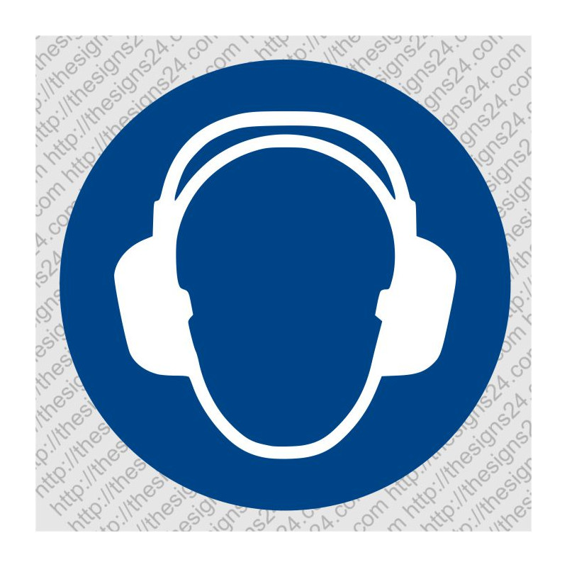WEAR HEARING PROTECTION OR EAR PROTECTION - ISO MANDATORY SAFETY LABLE