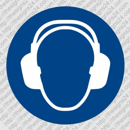 WEAR HEARING PROTECTION OR EAR PROTECTION - ISO MANDATORY SAFETY LABLE