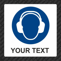 WEAR HEARING PROTECTION OR EAR PROTECTION - ISO MANDATORY SAFETY LABLE