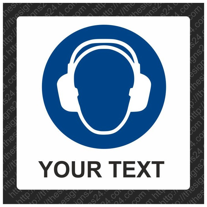 WEAR HEARING PROTECTION OR EAR PROTECTION - ISO MANDATORY SAFETY LABLE