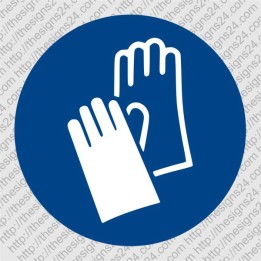 WEAR PROTECTIVE GLOVES - ISO MANDATORY SAFETY LABLE