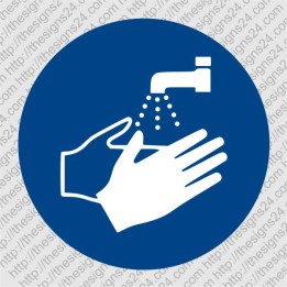 WASH YOUR HANDS - ISO MANDATORY SAFETY LABLE